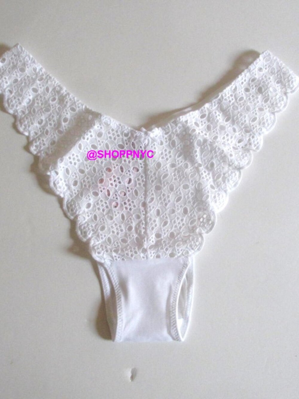 VICTORIA SECRET Dream Angels Eyelet Lace Brazilian panty M L XL Snow White $39